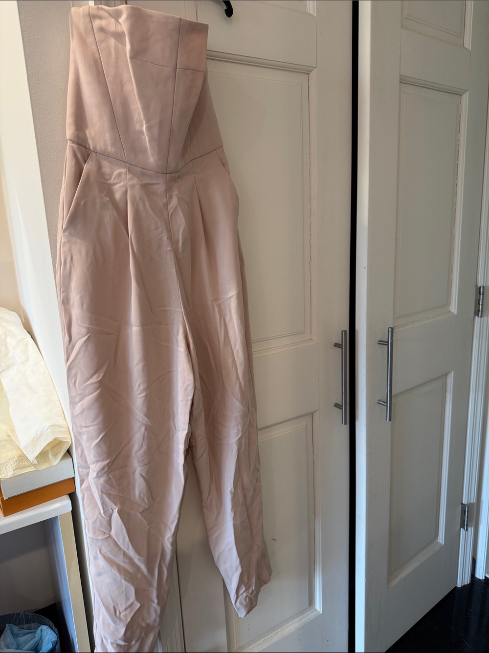 Topshop Strapless Blush Pink Jumpsuit